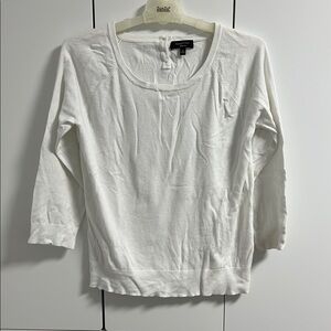 Spense Knits White 3/4 Sleeve Sweater